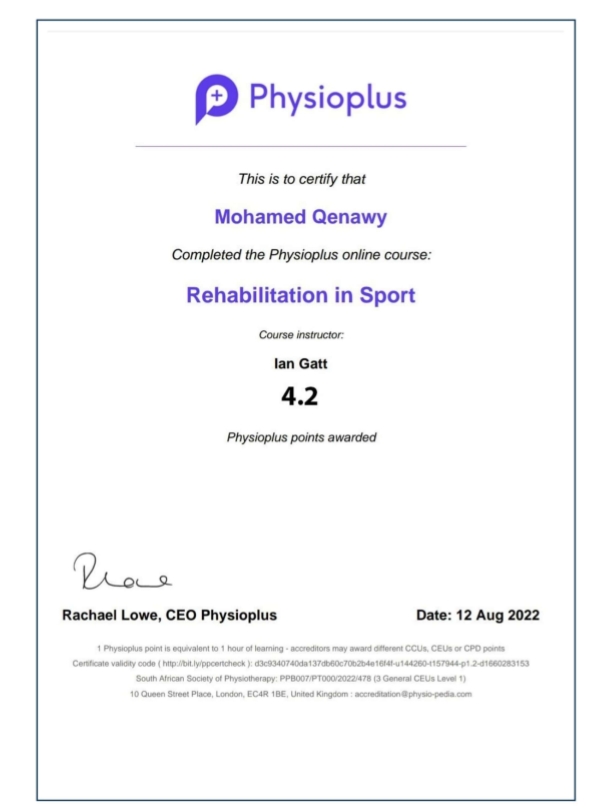 Rehabilitation in Sport